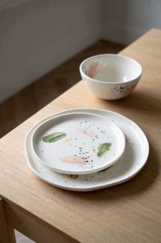 Handmade Porcelain Dinner Plates by Creating Comfort Lab