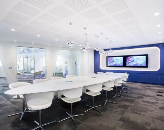 White and sleek office meeting room