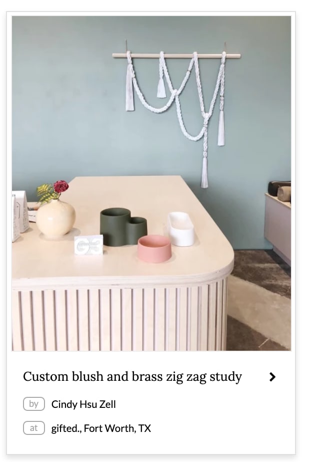 Custom blush and brass zig zag study Wall Hangings by Cindy Hsu Zell