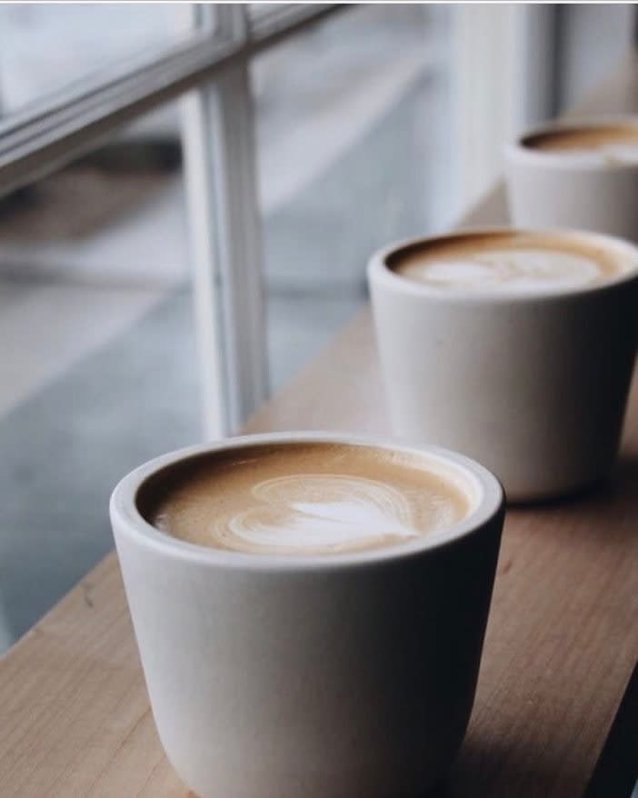 Ceramic coffee cup in Maru Coffee in Los Angeles on Wescover.