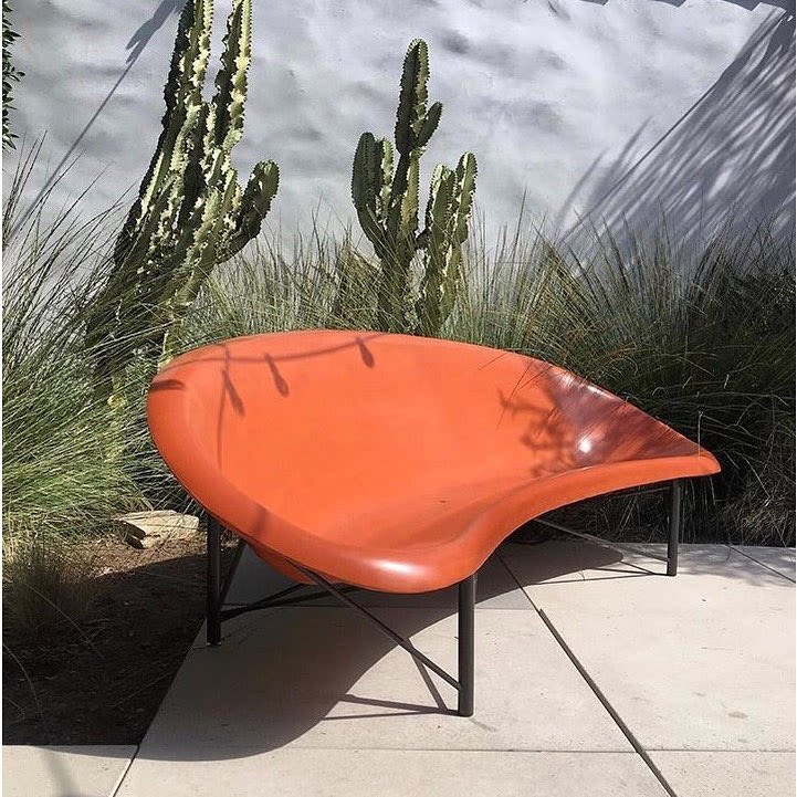 mod bean shaped orange heated patio furniture for outdoors