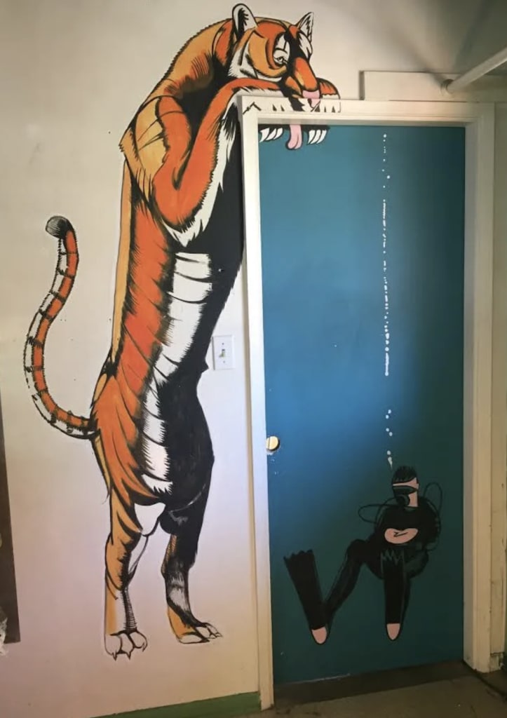 tiger art home mural by Miles Lewis Murals