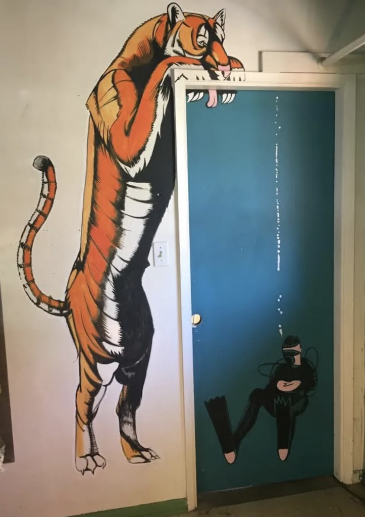 tiger art home mural by Miles Lewis Murals