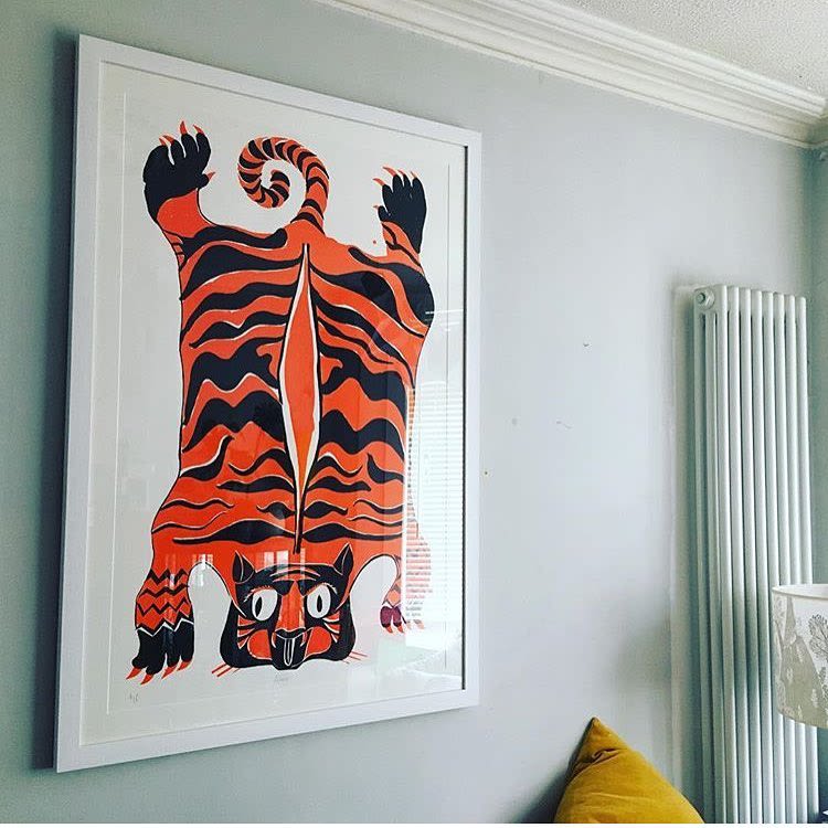 tiger art print of mural painted by Lucie Sheridan