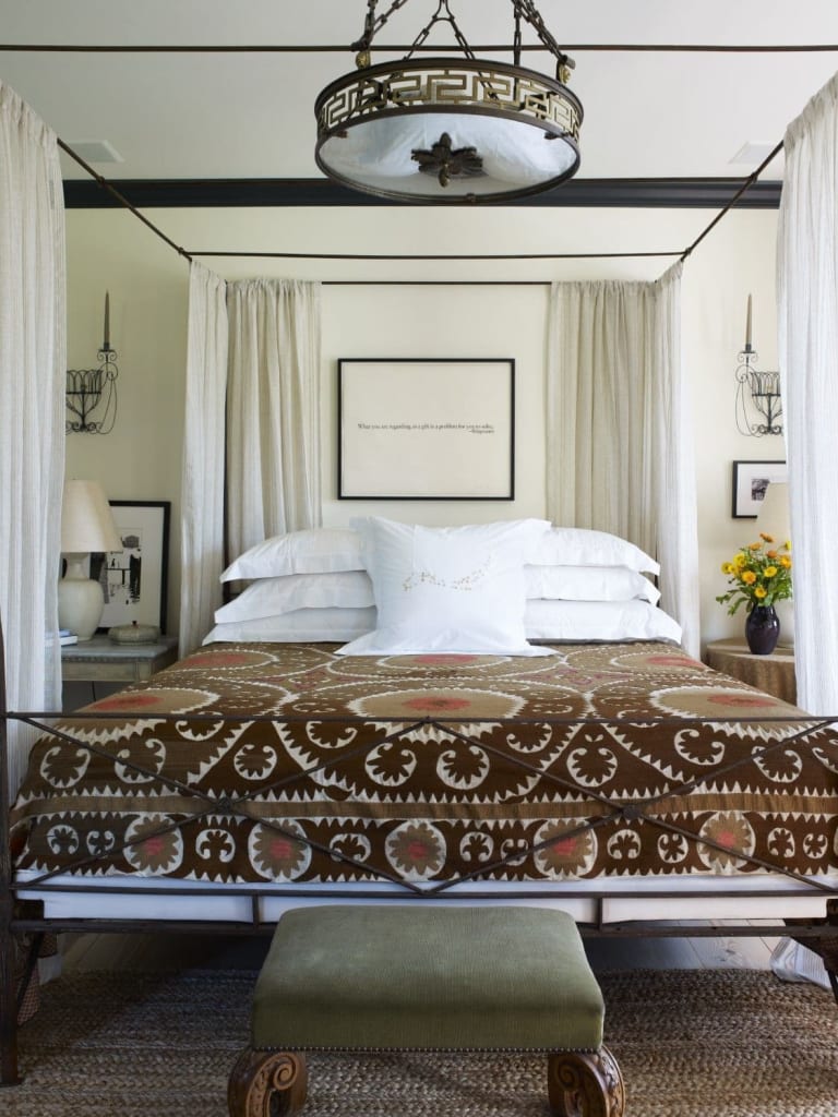 The master bedroom of the Alfalfa House designed by Brian J. McCarthy, located in New York, NY as seen on Wescover