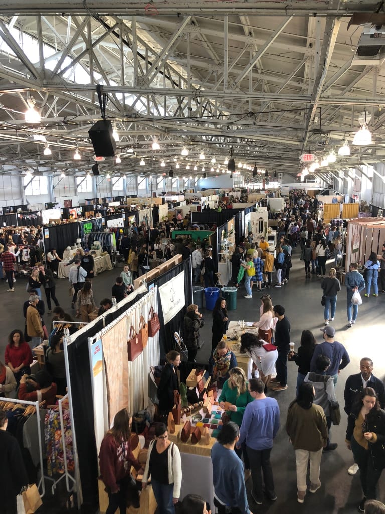 Sunday's Crowd in the main exhibition hall at the 2019 West Coast Craft as seen on Wescover