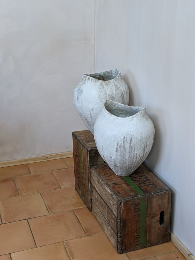 Pair of Coil Built Vessels by Hazel Frost Ceramics