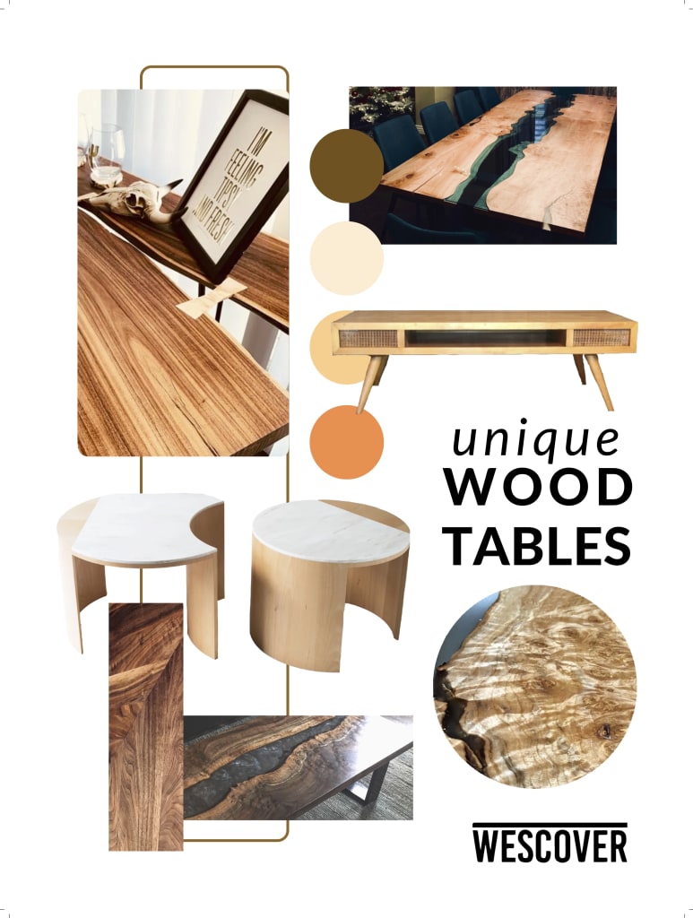 Unique Wood Tables Mood board Wescover.
