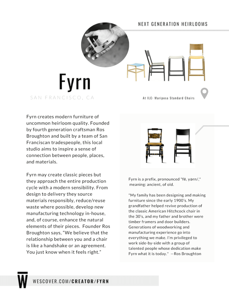 Broughton and built by a team of San Franciscan tradespeople, this local studio aims to inspire a sense of connection between people, places and materials.