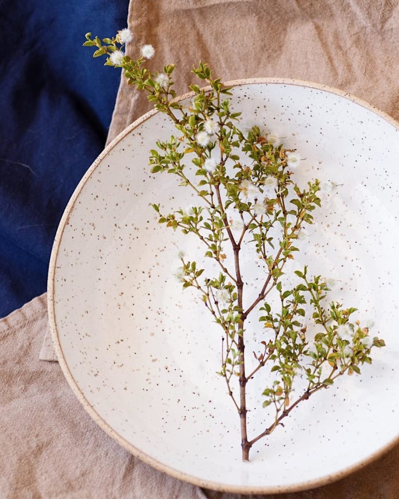 Wide Serving Bowl, tableware by ZZIEE Ceramics as seen in her Joshua tree Studio on Wescover.