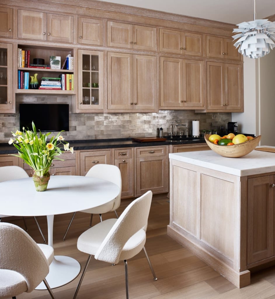 The kitchen of the Historic Apthorp Apartment, designed by Brian J. McCarthy, located in the Upper West Side, New York, NY as seen on Wescover