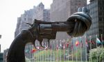 Non-Violence/Knotted Gun | Sculptures by Carl Fredrik Reuterswärd | United Nations, NY in New York