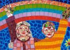 Claypit Hill School Entry Columns Mosaic | Public Mosaics by Joshua Winer,  Artist | Claypit Hill School in Wayland