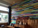 The Multicolored Wall Installation | Murals by Leah Rosenberg | Pinhole Coffee in San Francisco