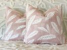 Pink Leaf Cushion Cover, made to order | Pillows by Tribe & Temple. Item made of fabric with fiber