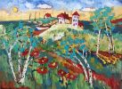 Sailboat Landscape Painting | Mixed Media by Elaine Lanoue. Item composed of synthetic