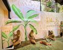 Tropical + Animal Print Mural (Banana Tree) | Murals by pepallama. Item made of synthetic
