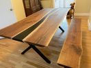 Epoxy river dining table | Tables by Dust & Spark. Item composed of walnut and synthetic