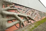 Concrete Tree | Street Murals by Paul Santoleri | Manayunk Canal Towpath in Philadelphia. Item made of synthetic