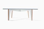 Cross Legs Glass Top Coffee Table. Handcrafted in Italy. | Tables by Miduny. Item composed of wood and glass
