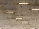 Harp Chandelier | Chandeliers by Neptune Glassworks | South Congress Hotel in Austin. Item composed of brass & glass