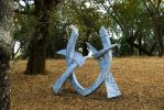 Blue Gate, Leaning Ring, and Two Arms Akimbo | Public Sculptures by Sam Perry | Runnymede Sculpture Farm in Woodside