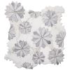 Floral Eternity Carrara & Bardiglio Waterjet Mosaic Tile | Tiles by Tile Club. Item made of marble