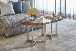 Nested Agate Tables, polished nickel tri-foil base | Tables by Ron Dier Design | 76th Street in Queens