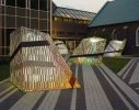 Barcode Luminescence | Public Sculptures by Amuneal | The Ocean County Library in Toms River. Item composed of metal