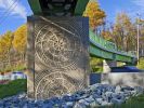 Rock Creek Trail Pedestrian Bridge | Public Sculptures by Vicki Scuri SiteWorks | Veirs Mill Road & Aspen Hill Road, Aspen Hill, MD in Aspen Hill. Item composed of concrete