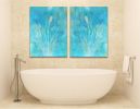 Teal Wall Art Canvas | Oil And Acrylic Painting in Paintings by Debby Neal Arts. Item composed of canvas & synthetic