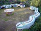 Snake Benches | Public Mosaics by Dmitry Mosaics | Peralta Community Garden in Berkeley