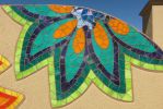 Sylmar Mosaic Flowers | Public Mosaics by Rachel Rodi | Sylmar Square Shopping Center, Sylmar, Los Angeles, CA in Los Angeles