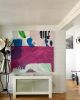 "Under The Purple Table" | Mixed Media by Sarah Boyts Yoder. Item made of canvas with synthetic