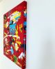 Splash on Chaotic Red | Oil And Acrylic Painting in Paintings by Hugo Auler Jr. Art. Item composed of canvas