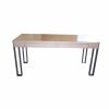 DK-74 Desk in Smoke Gray Ash with Titanium Steel Legs | Tables by Antoine Proulx Furniture, LLC | Continuum On South Beach in Miami Beach. Item made of wood with aluminum