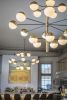 Custom Pendant Lighting | Pendants by ILEX Architectural Lighting | Parsnip Restaurant & Lounge in Cambridge. Item made of brass & synthetic