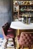 Red Tufted Bar Stools - Model 7030 | Chairs by Richardson Seating Corporation | Maison Pickle in New York