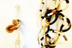 Knotty Wall Sculpture | Wall Hangings by Trudy Perry. Item composed of cotton