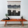 Extra Large Black and Blue Macrame Wall Hanging | Wall Hangings by Love & Fiber. Item made of cotton with fiber
