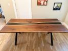 Epoxy river dining table | Tables by Dust & Spark. Item composed of walnut and synthetic