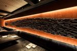 Black Glazed Stoneware Mural | Sculptures by Pascale Girardin | Nobu Downtown in New York