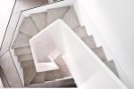 Geometric Staircase | Sculptures by Amuneal. Item made of steel with glass