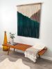 Emerald Green and Taupe Macrame Wall Hanging | Wall Hangings by Love & Fiber. Item made of fabric with fiber