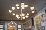 Custom Pendant Lighting | Pendants by ILEX Architectural Lighting | Parsnip Restaurant & Lounge in Cambridge. Item made of brass & synthetic