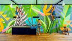 Tropical Geometric Mural | Murals by pepallama. Item composed of synthetic