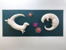 Otters and Plastic Corals Wall Sculptures | Wall Hangings by Bethany Krull. Item made of synthetic