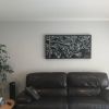 Black and White Abstract Painting | Oil And Acrylic Painting in Paintings by Elliot. Item composed of synthetic