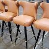 Button Tufted Cowboy Bar Stool 2516 | Chairs by Richardson Seating Corporation | My Place in Chicago. Item composed of wood and leather