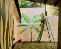 Tropical + Animal Print Mural (Banana Tree) | Murals by pepallama. Item made of synthetic